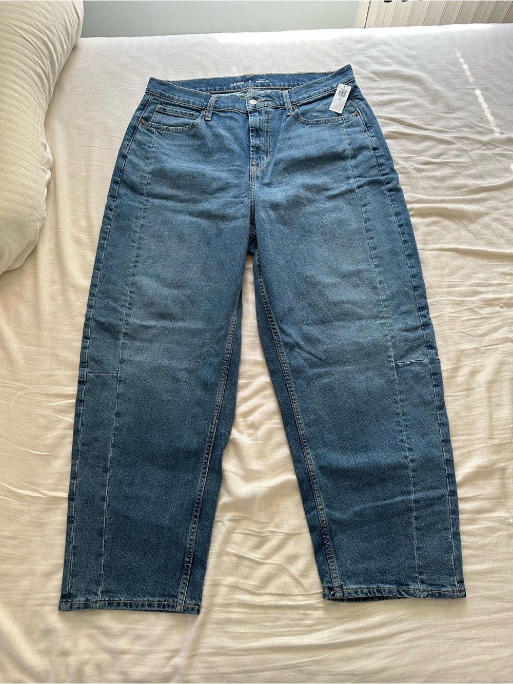 Old Navy High Rise Straight Jeans - Medium Blue